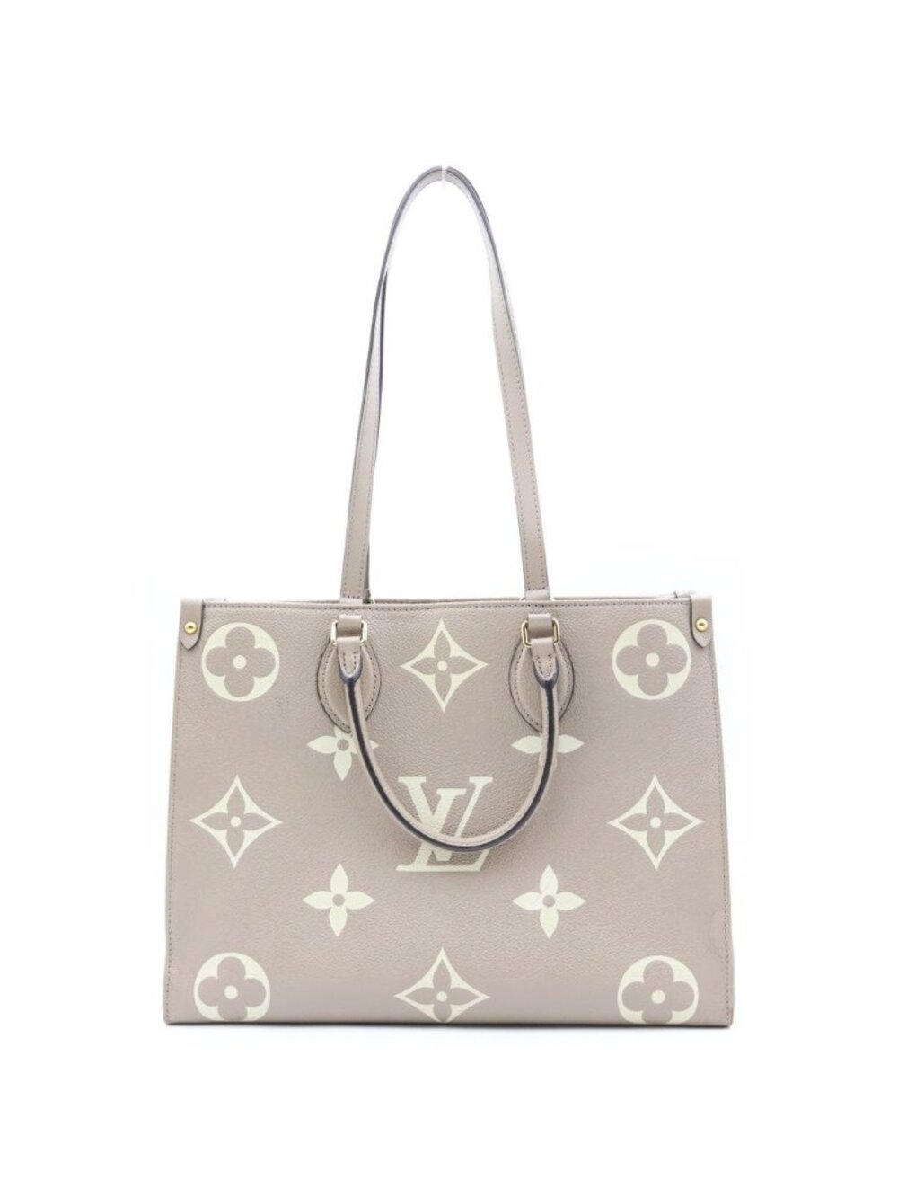Louis Vuitton On The Go MM 2-Way Handbag Monogram Empreinte Leather Bicolor